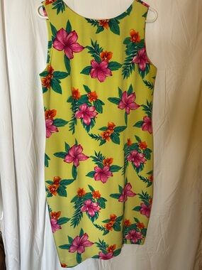 Dana Buchman  tropical print silk sheath dress size 12